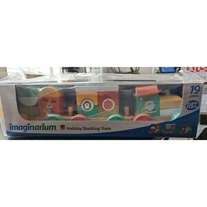 Holiday Wooden Stacking Train- 19 PIECES/18+Months. NEW